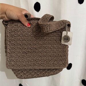 The Sak Tan Crochet Shoulder Bag NWT